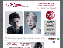 Tablet Screenshot of citylookssalonroseville.com